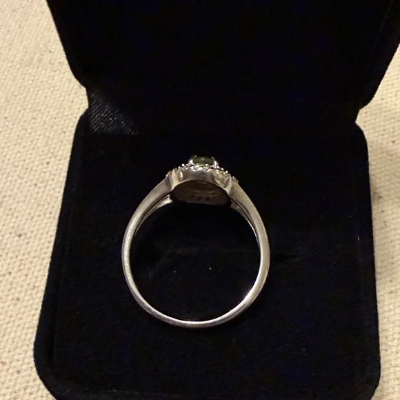 ROYAL PERIDOT CUBIC ZIRCONIA STERLING SILVER WOMEN RING SIZE 10